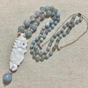 Aquamarine necklace adjustable length